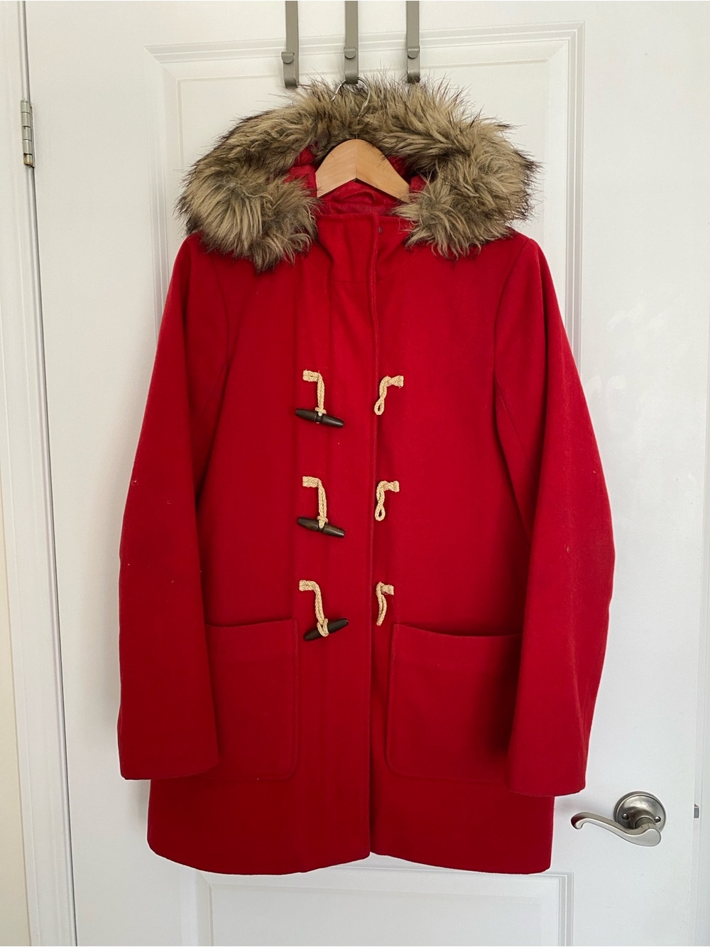 Abercrombie & Fitch | Red Toggle Duffle Coat